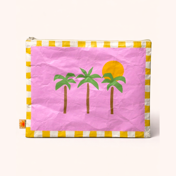 Sand-Proof Beach Pouch - Palm Tree