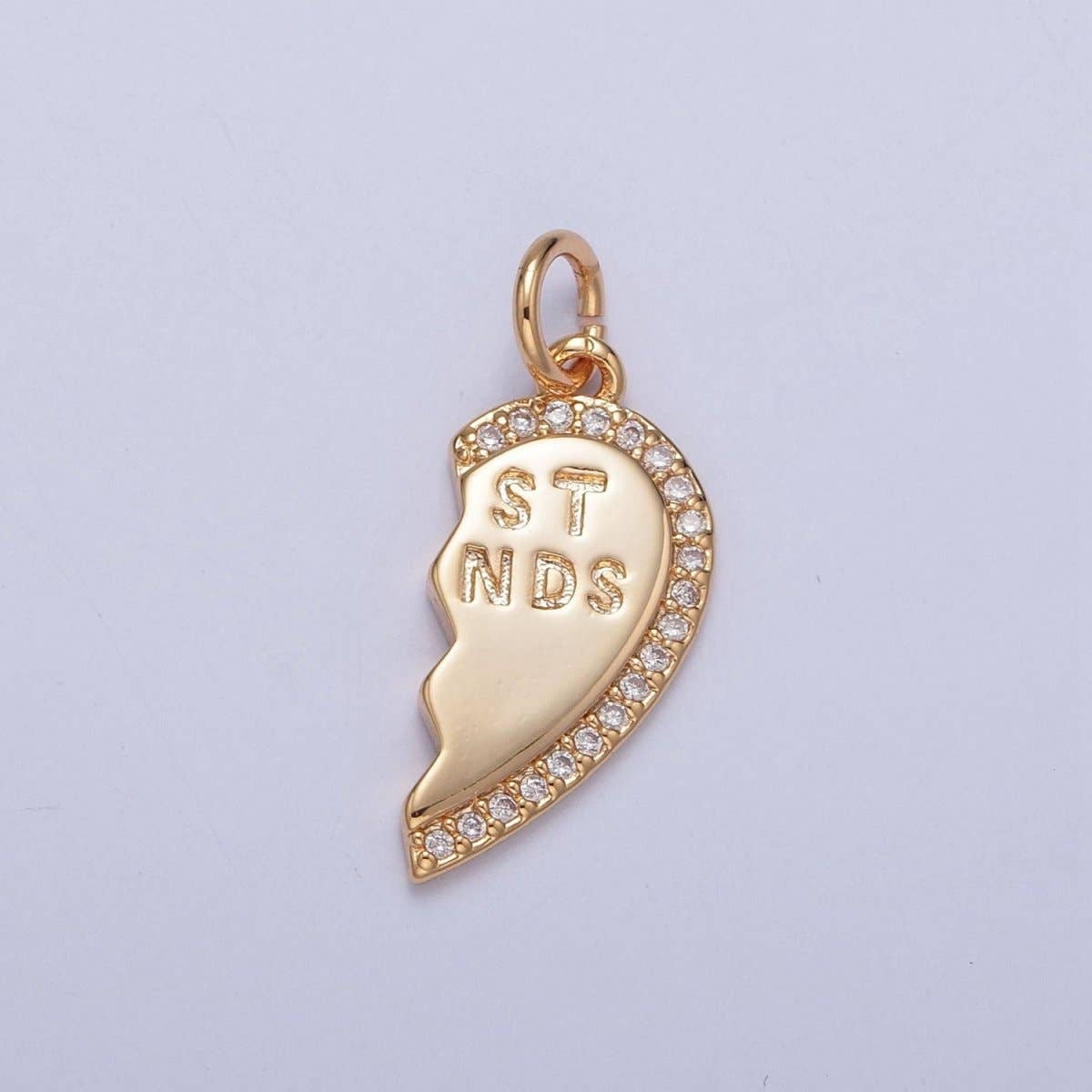 Best Friends Micro Pave Cubic Zirconia Breakable Heart Charm