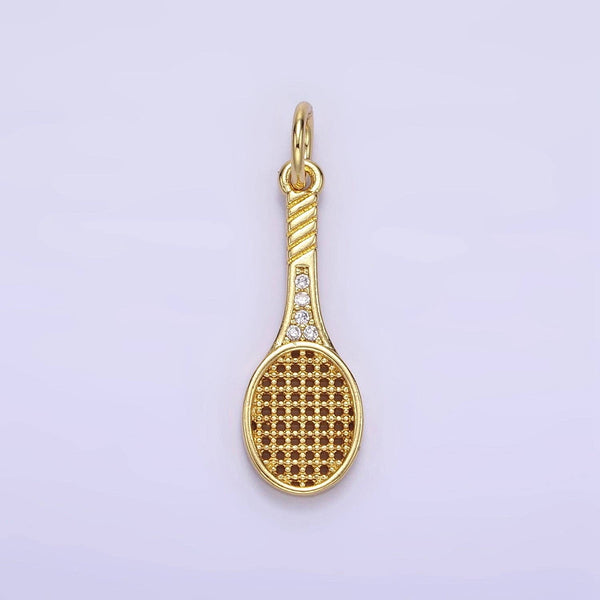 Micro Pave CZ Tennis Racket Charm