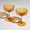 Amber Flower Wave Glasses Coupes