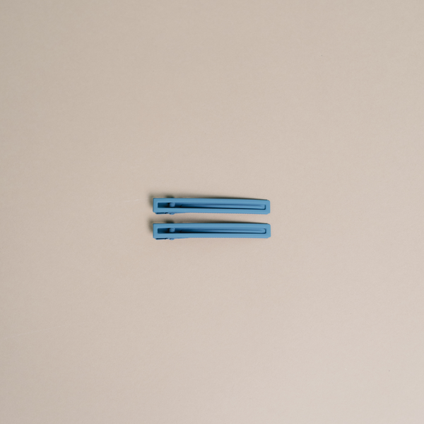 Leia Alligator Hair Clips - Sky