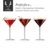 Deco Meridian Gold Rimmed Crystal Martini Glass