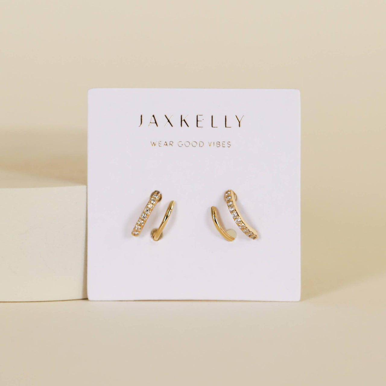 Pave Spiral - Gold Earrings