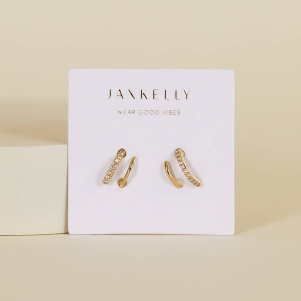 Pave Spiral - Gold Earrings