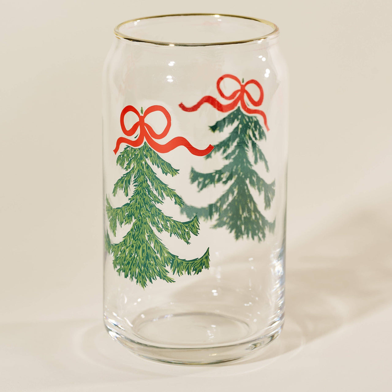 Evergreen Cheer Christmas Tree Can Glass