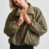 Funnel Neck Balloon Jacket - Olive