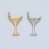 24K Gold Filled 18mm Martini Olive Alcohol Drink CZ Mini Charm in Gold & Silver | E311: Gold