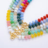 18K Gold Filled Colorful Candy Gemstone Rondelle Bead Chain Necklace 17.5 Inch with Extender | WA-3318: #2