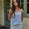 Knit Sweater Cotton Striped Spaghetti Tie Strap Top