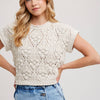 Knit Short Sleeved Pullover - Natural