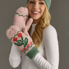 Lt. Pink Cherry Pattern Mittens