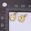 14K Gold Filled Mini Pet Pawprint Animal Minimalist Charm in Gold & Silver | AG652: Gold