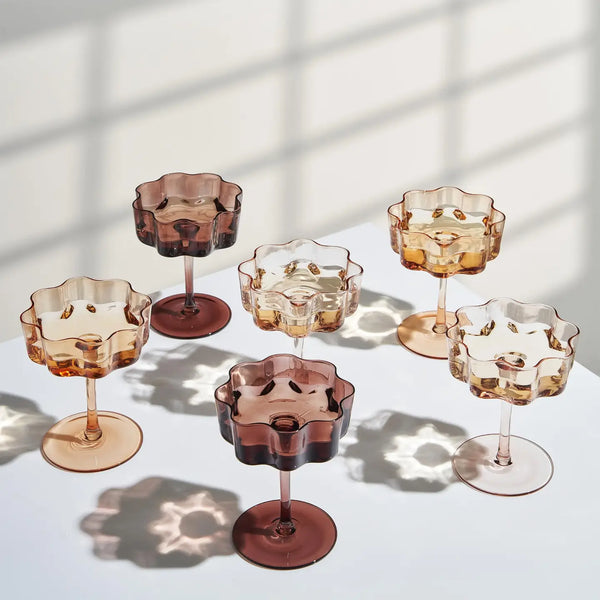 Flower Wave Coupe Cocktail Glass