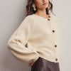 Classic Knit Button Front Cardigan - Ivory