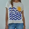 Knit Cotton Modal Spandex Textured Print Top