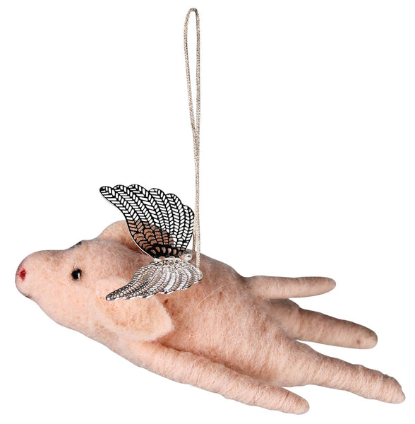 Flying Pig Felt Ornament