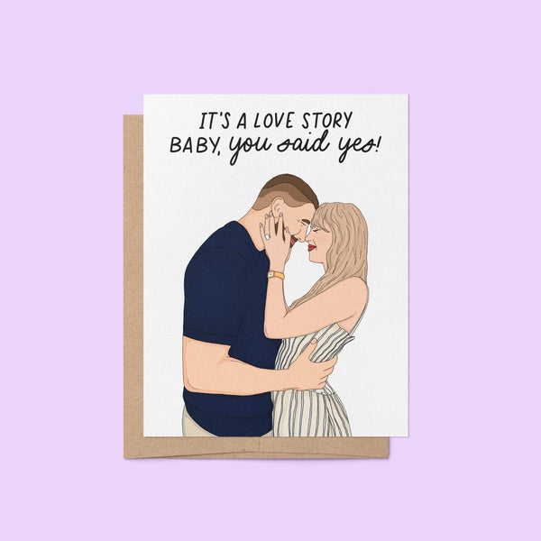 Love Story Engagement Card