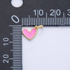 18K Gold Filled 8mm Pink Enamel Heart Mini Charm | Charms-00260