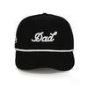 Dad 3D Puff Rope Hat - Black White 5-Panel