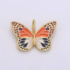 Enamel Monarch Butterfly Gold Filled Butterfly Pendant Dream Animal Lover Necklace Pendant Charm Designer Colorful Jewelry Making, D-630 D-631, D-632: Pink