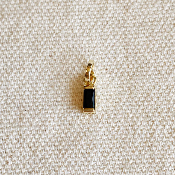 Mini Black Baguette Charm