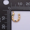 14K Gold Filled CZ Multicolor Dotted Lucky Horseshoe Charm | AC-819: Gold