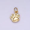 14K Gold Filled Mini Pet Pawprint Animal Minimalist Charm in Gold & Silver | AG652: Gold