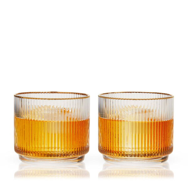 Meridian Crystal Gold Rimmed Lowball Tumbler