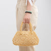 Handmade Wooden Bead Handbag - Khaki