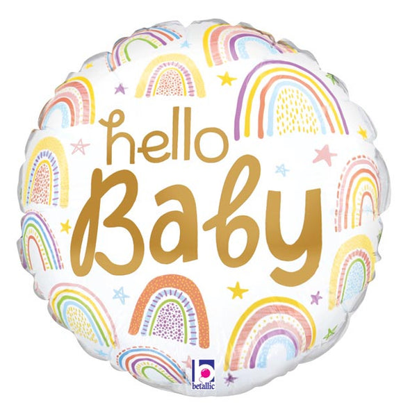 Hello Baby Rainbows Balloon