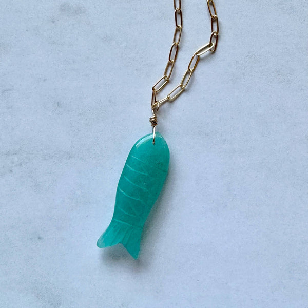 Asier Fish Necklace - Aventurine