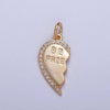 16K Gold Filled Best Friends Micro Paved Cubic Zirconia Breakable Heart Charm Set For Jewelry Making | X-228