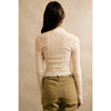 Floral Stretch Lace Layered Long Sleeve Knit Top - Ivory
