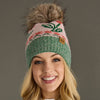 Lt. Pink Cherry Pattern Pom Hat