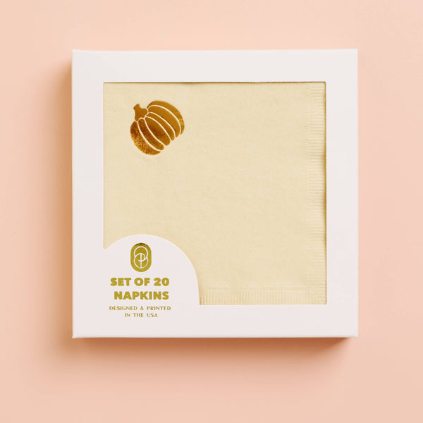 Pumpkin Copper Cocktail Paper Beverage Napkins - Set of 20