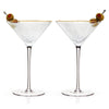 Deco Meridian Gold Rimmed Crystal Martini Glass