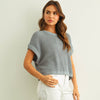 Dolman Sleeve Knitted Top - Blue