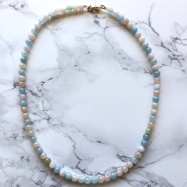 Morganite Beaded Necklace