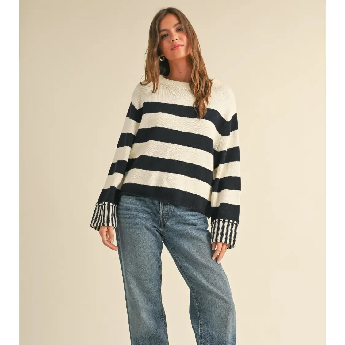 Black and White Striped Sweater