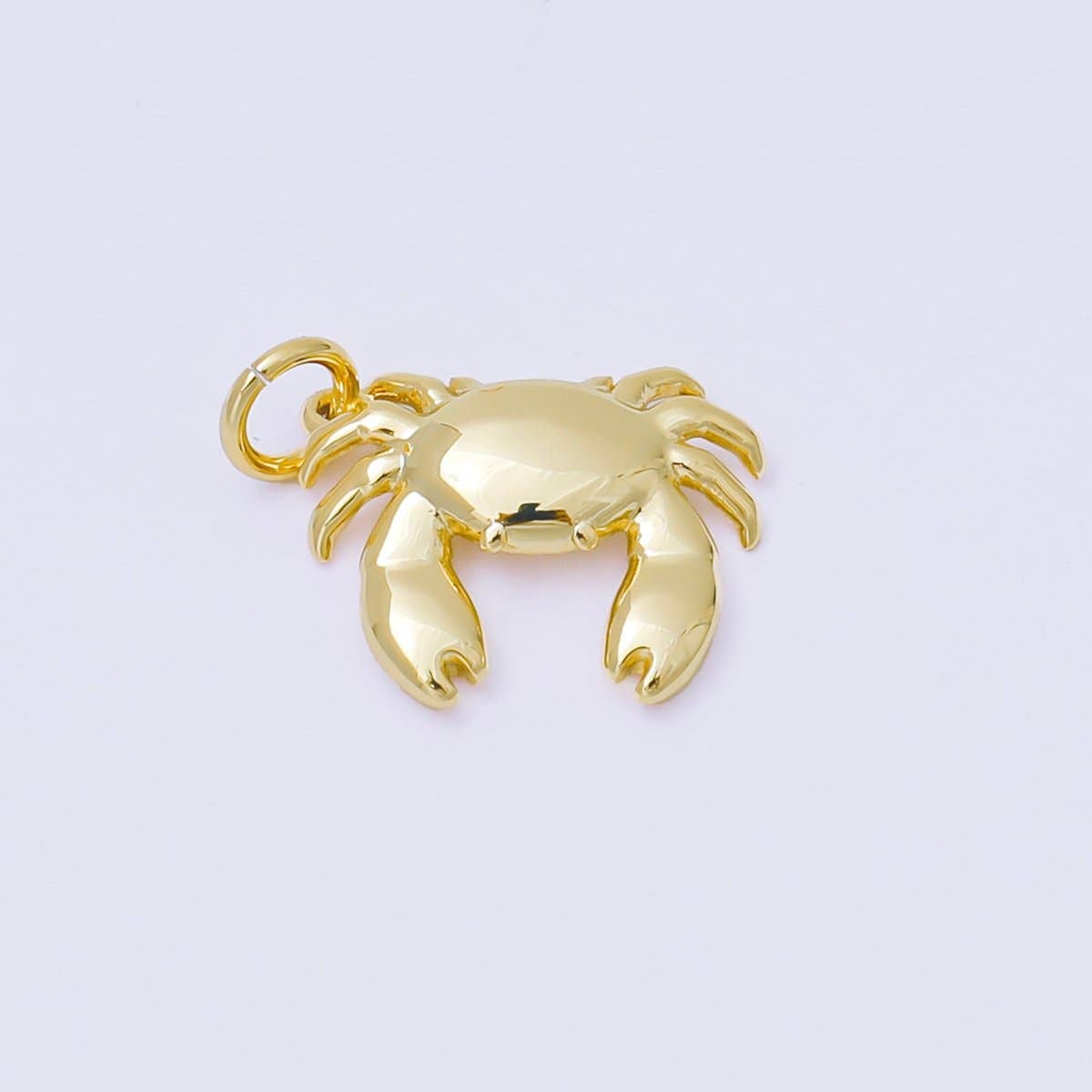 24K Gold Filled Minimalist Crab Crustacean Sea Animal 3D Multidimensional Charm | AF1287