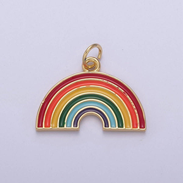 Mini Gold Filled Enamel Rainbow Charm
