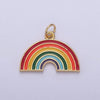 Mini Gold Filled Enamel Rainbow Charm Add on Charm for Bracelet Necklace Earring Supply N-744