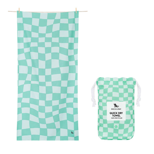 Quick Dry Towel - Check Print- Large