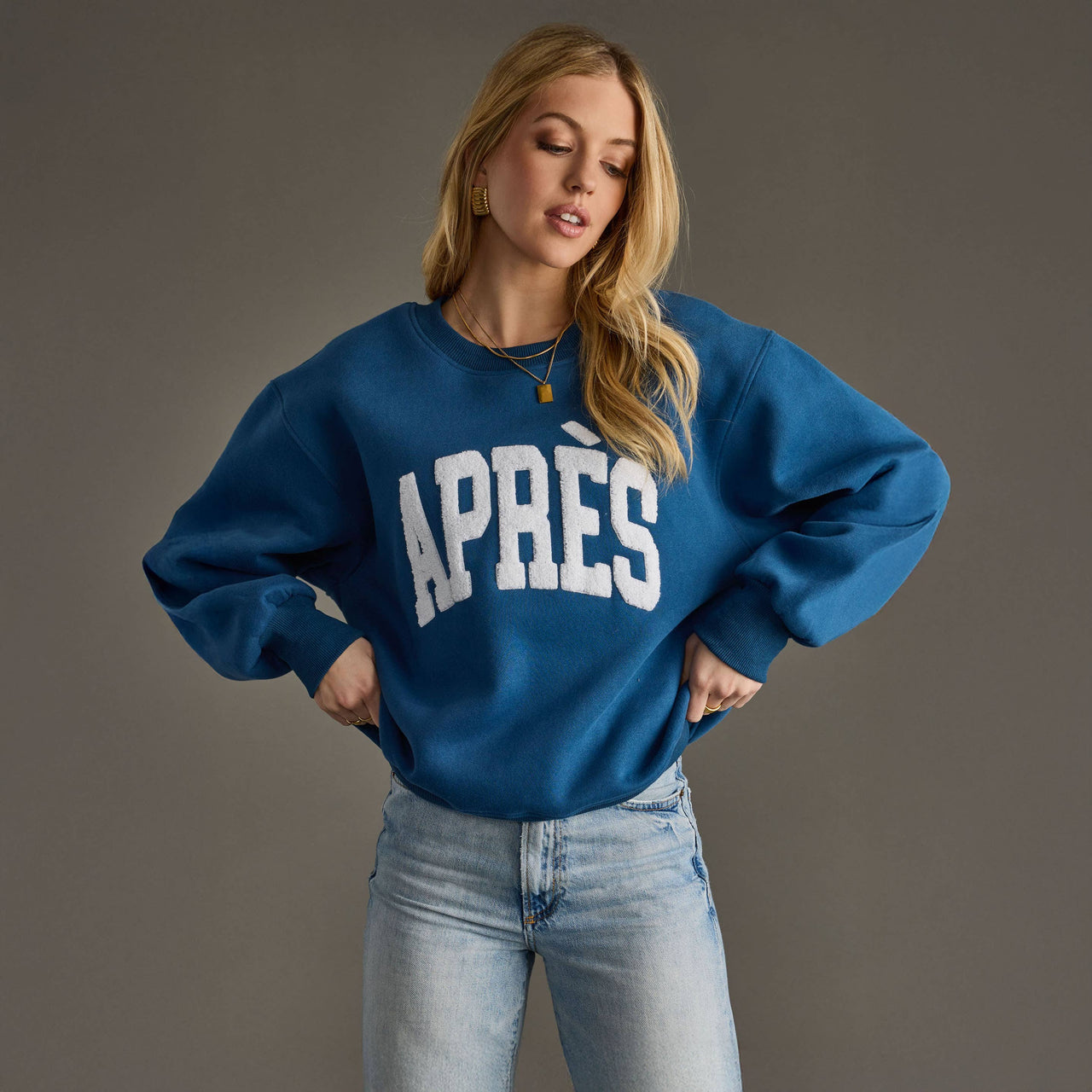 Blue & White Apres Sweatshirt