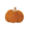 Cotton Blend Bouclé/Velvet Pumpkin w/ Wood Stem