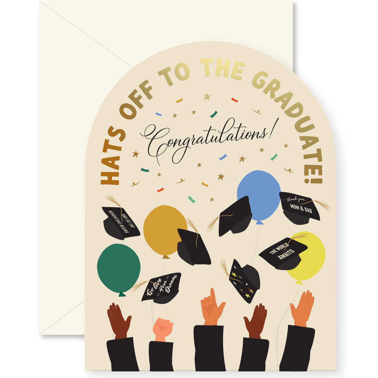 Hats Off Graduation Arch Greeting Card