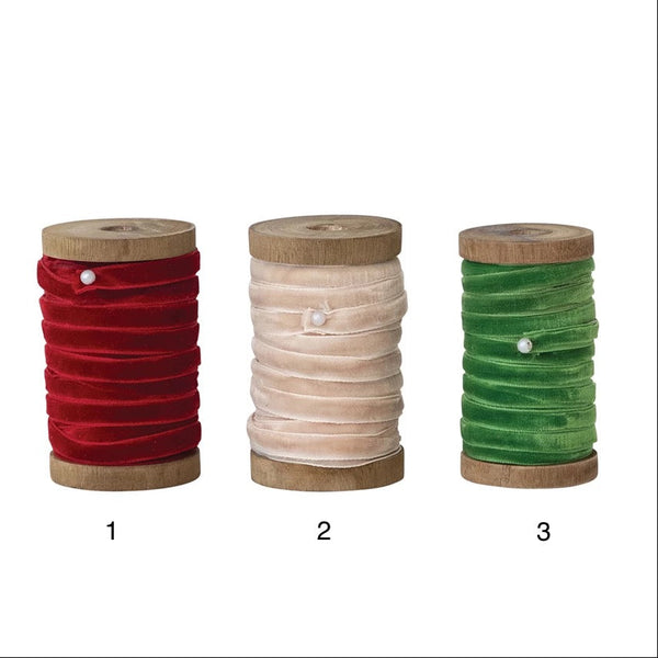 Velvet Ribbon on Wood Spool