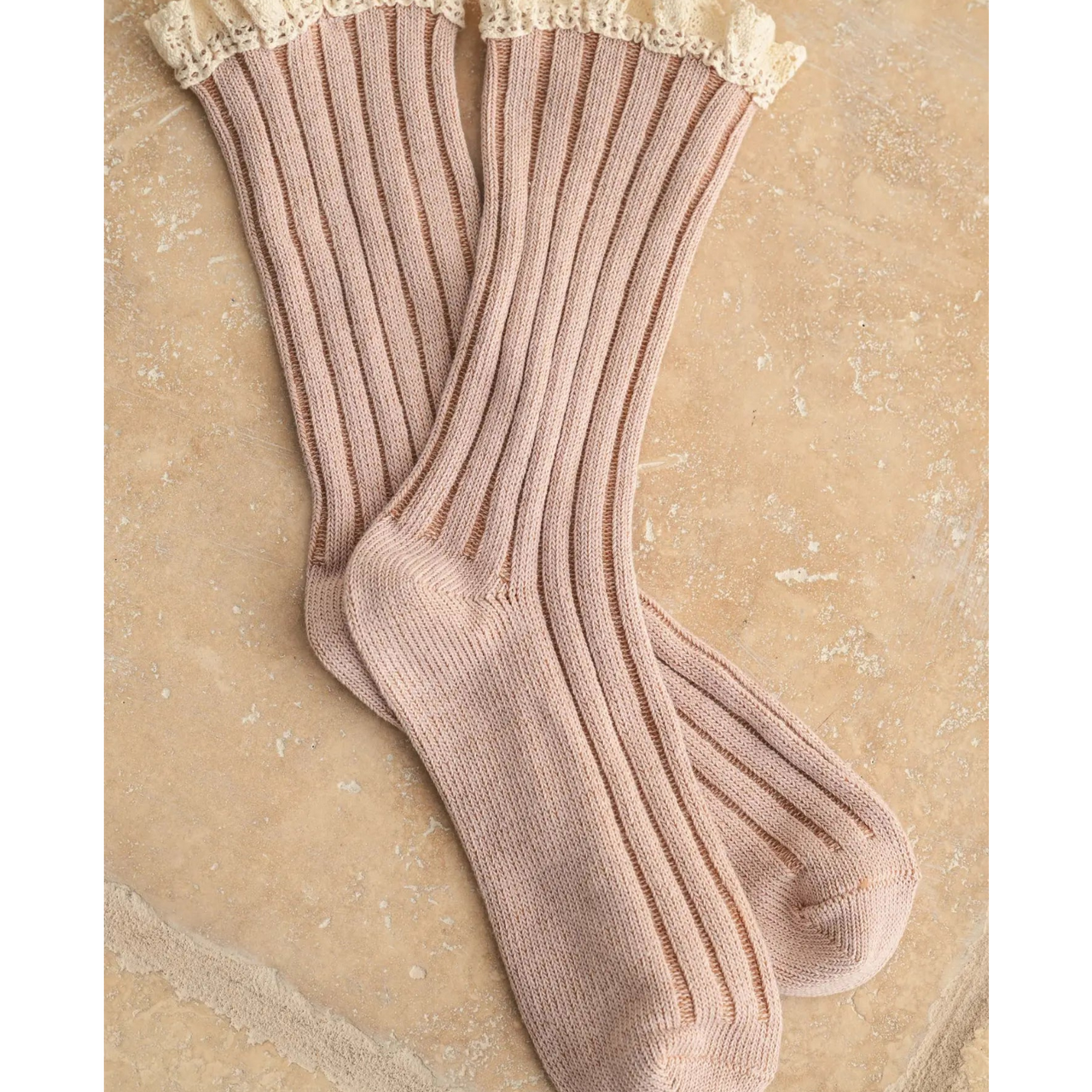 Dye & Wash Crochet Trim Socks