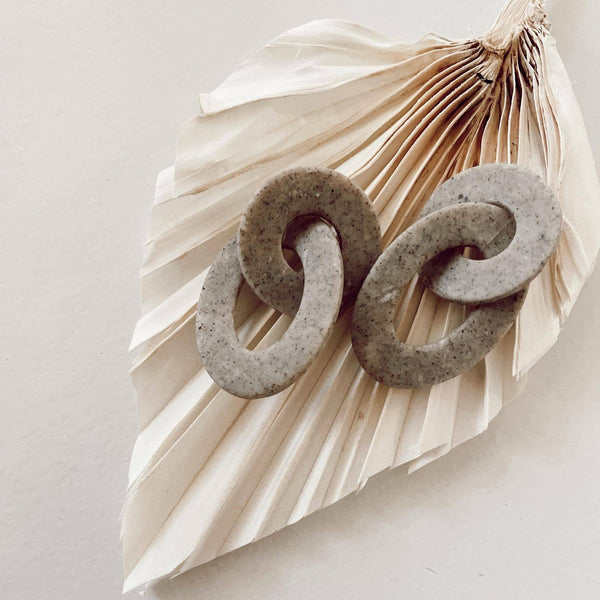 Tulum Earrings in Granite Stone