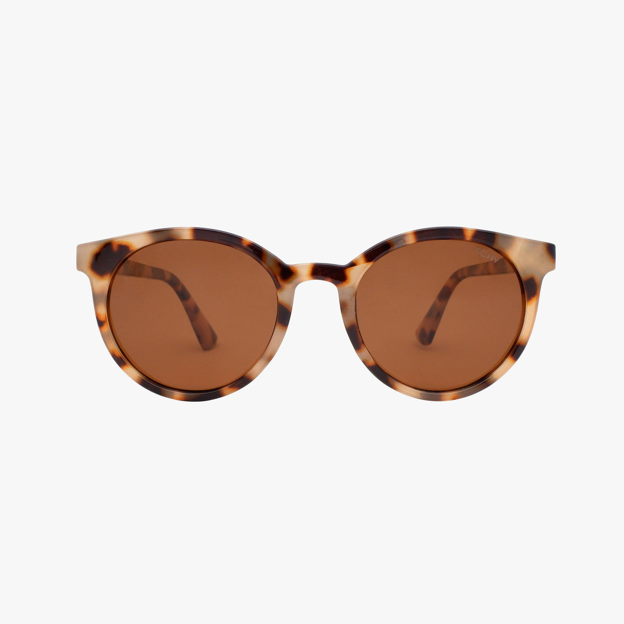 Heron Latte Tortoise Polarized Round Sunglasses
